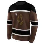 custom wyoming cowboys striped pattern brown hoodie best selling