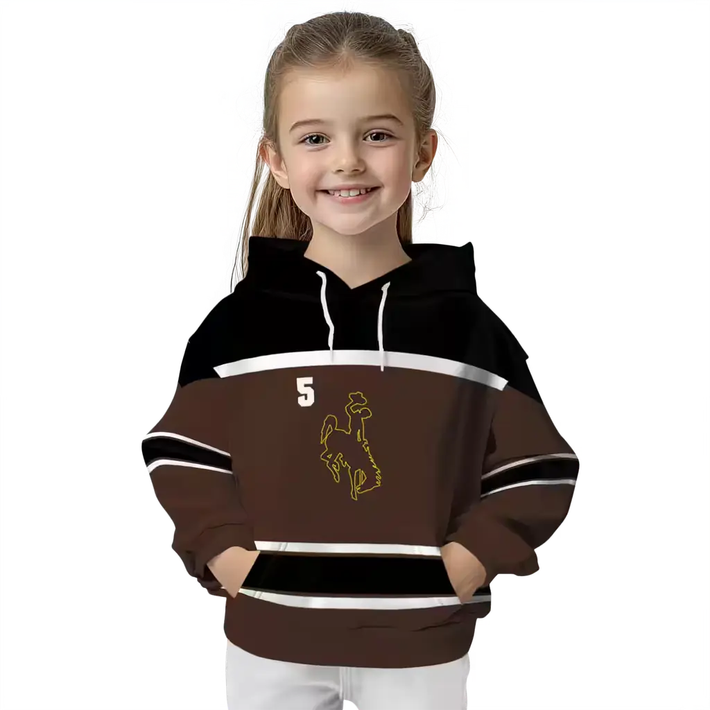 custom wyoming cowboys striped pattern brown hoodie top rated custom wyoming cowboys striped pattern brown hoodie top rated