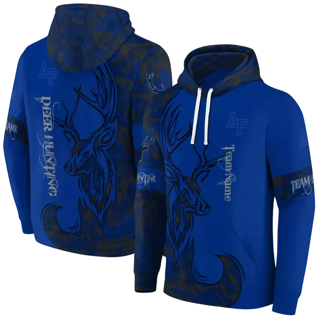 customized air force falcons deer silhouette blue hoodie fashion forward customized air force falcons deer silhouette blue hoodie fashion forward