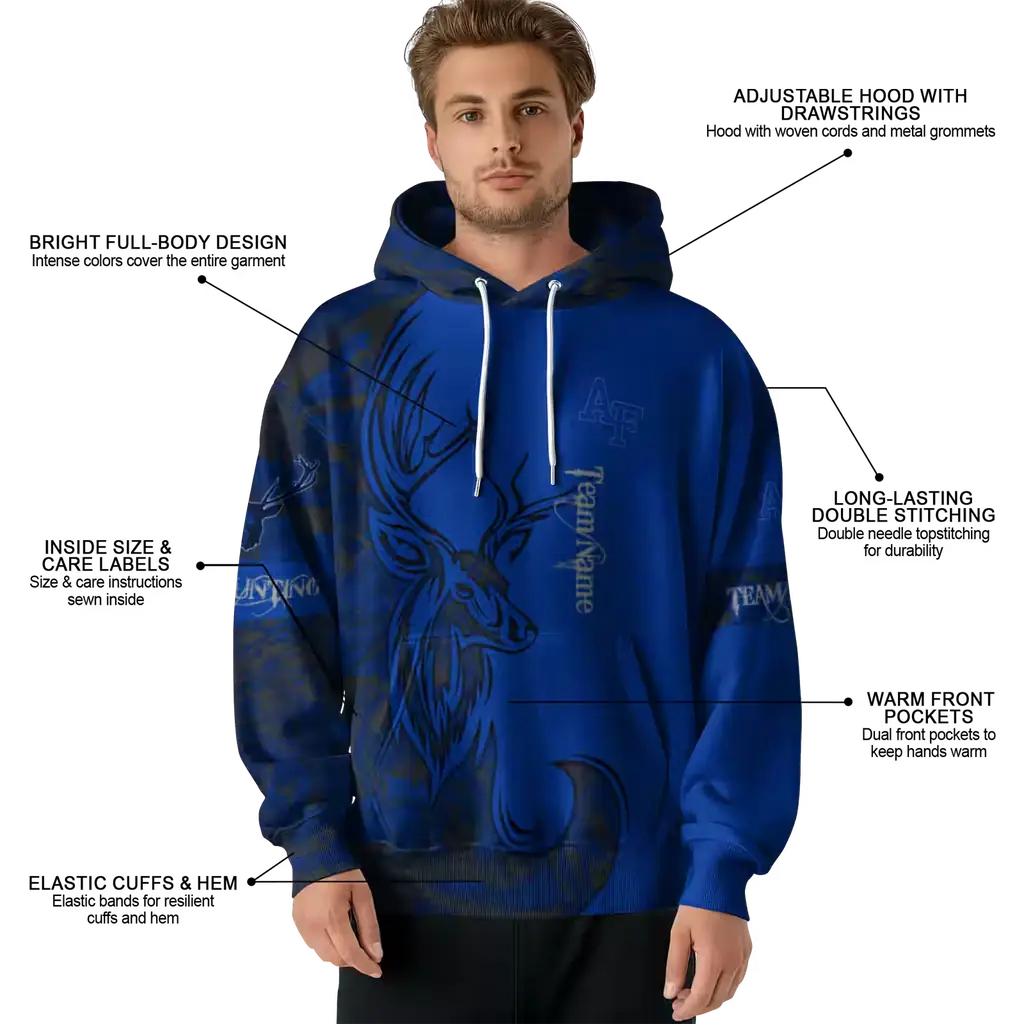 customized air force falcons deer silhouette blue hoodie latest model customized air force falcons deer silhouette blue hoodie latest model