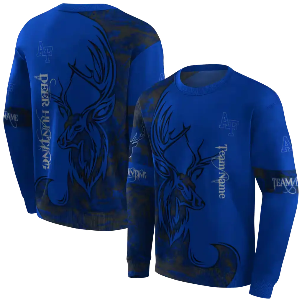 customized air force falcons deer silhouette blue hoodie premium grade customized air force falcons deer silhouette blue hoodie premium grade