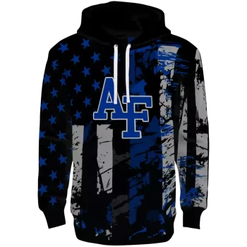 customized air force falcons distressed flag blue black hoodie best selling