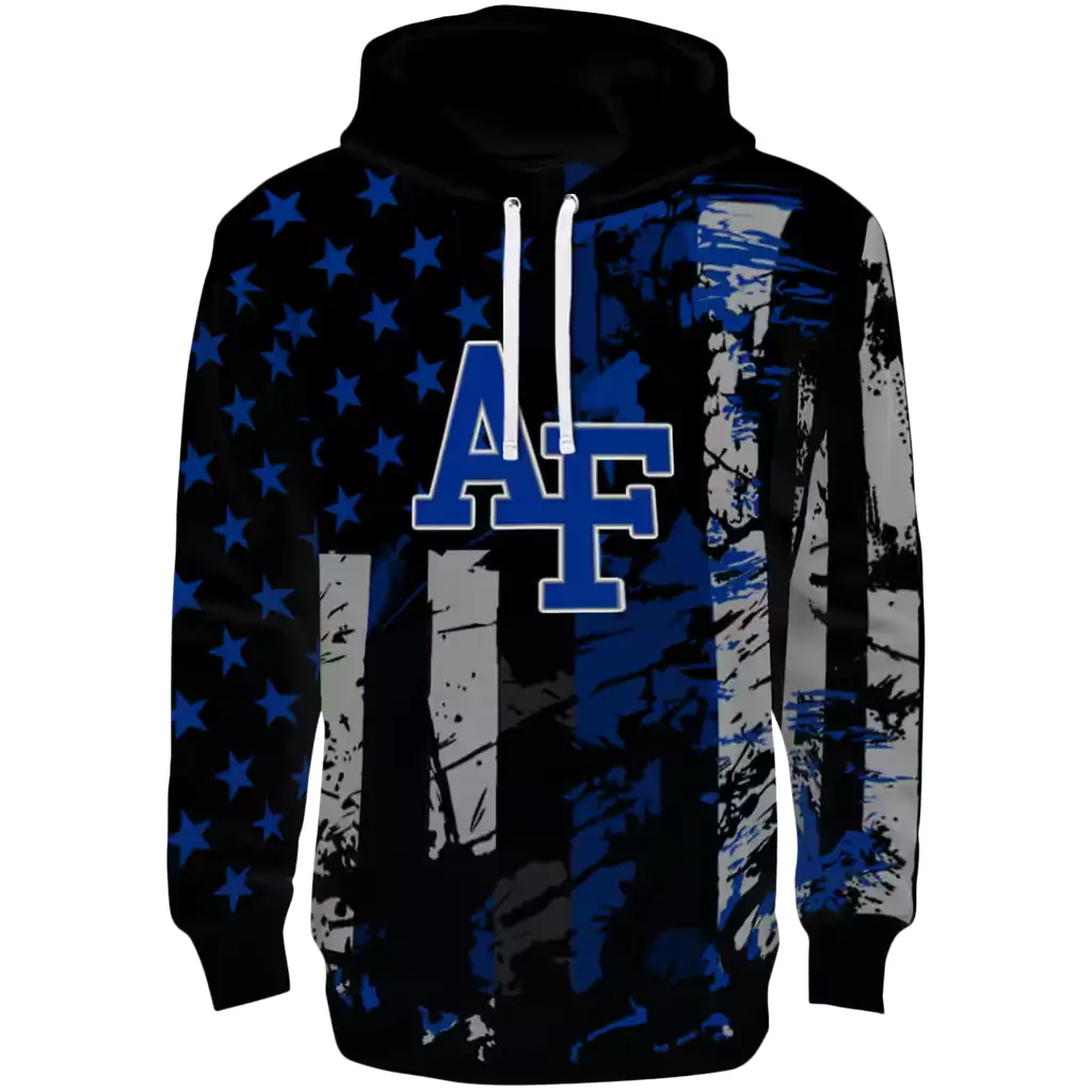 customized air force falcons distressed flag blue black hoodie best selling customized air force falcons distressed flag blue black hoodie best selling
