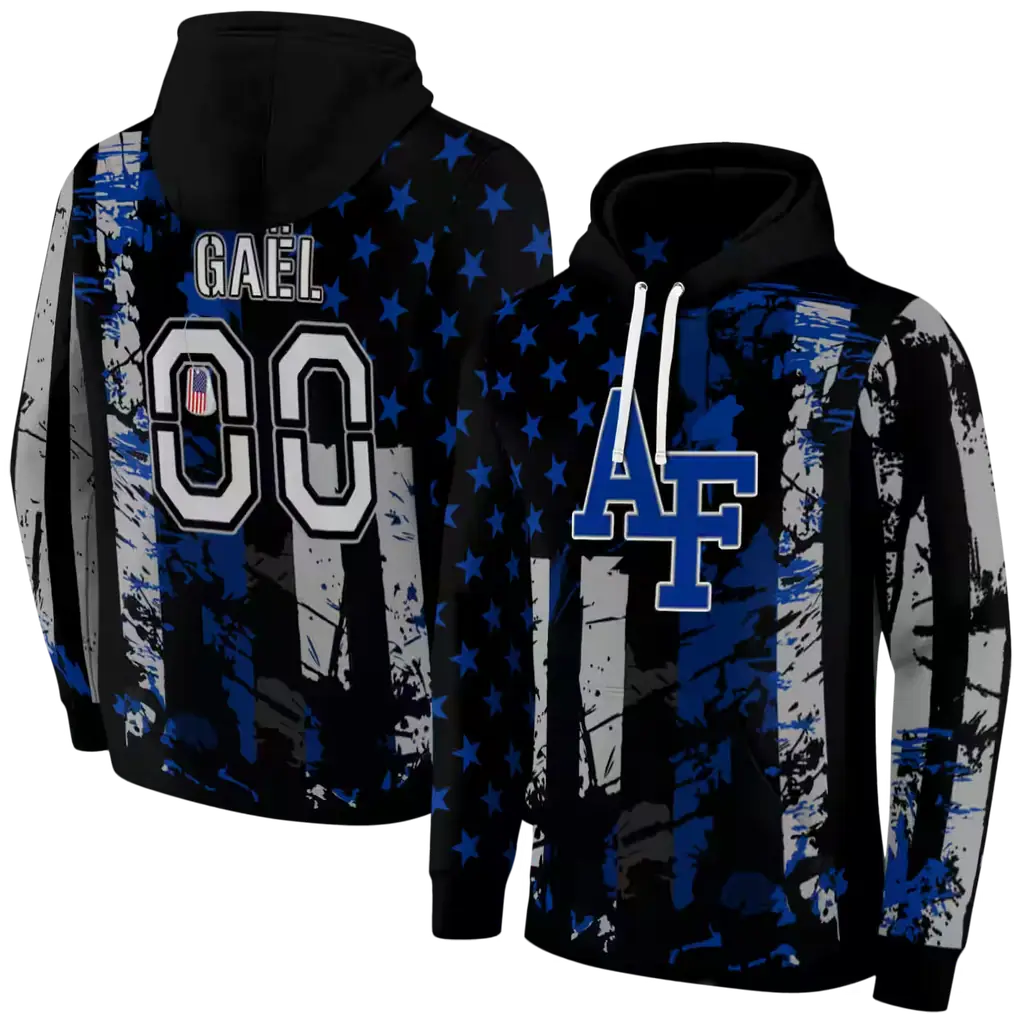 customized air force falcons distressed flag blue black hoodie fashion forward customized air force falcons distressed flag blue black hoodie fashion forward