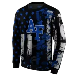 customized air force falcons distressed flag blue black hoodie best selling