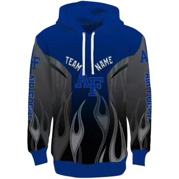 customized air force falcons flame design blue hoodie best selling