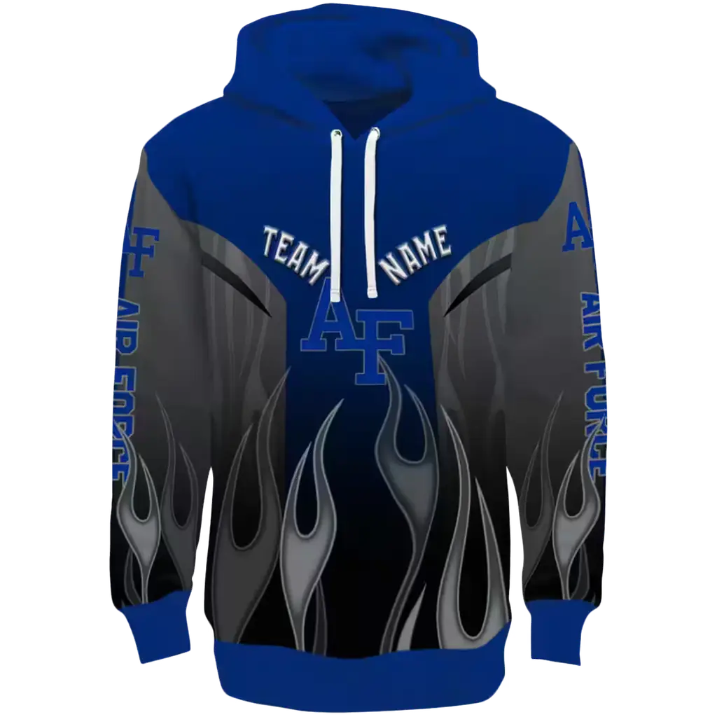 customized air force falcons flame design blue hoodie best selling customized air force falcons flame design blue hoodie best selling