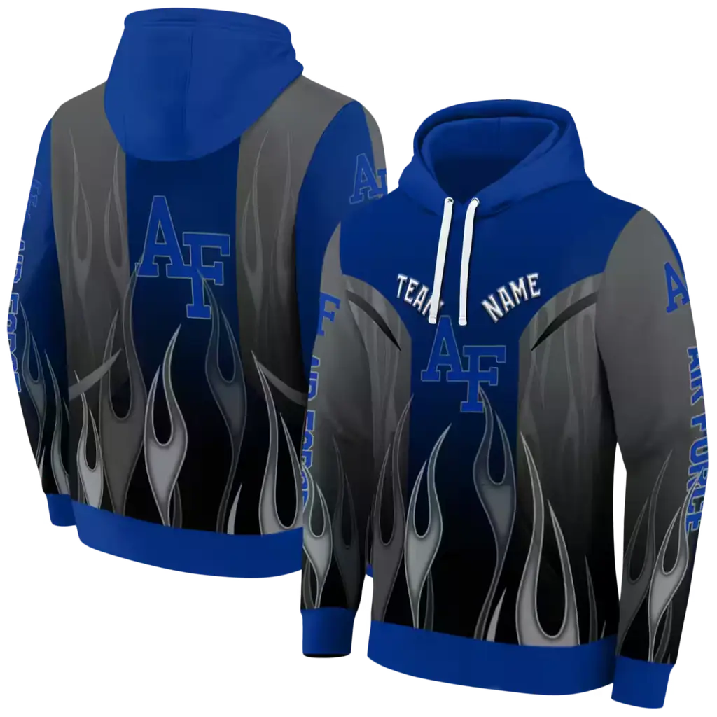 customized air force falcons flame design blue hoodie fashion forward customized air force falcons flame design blue hoodie fashion forward