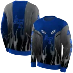 customized air force falcons flame design blue hoodie best selling