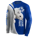 customized air force falcons peeking snoopy blue hoodie best selling