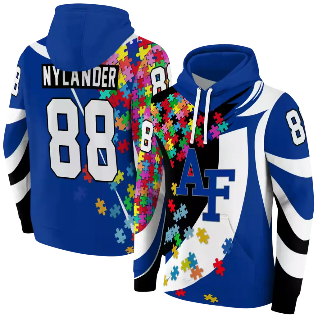 customized air force falcons puzzle pieces blue hoodie fashion forward customized air force falcons puzzle pieces blue hoodie fashion forward