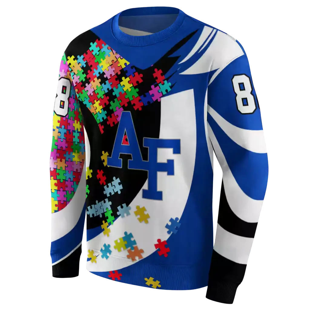 customized air force falcons puzzle pieces blue hoodie new arrival customized air force falcons puzzle pieces blue hoodie new arrival