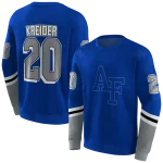 customized air force falcons striped sleeves blue hoodie best selling