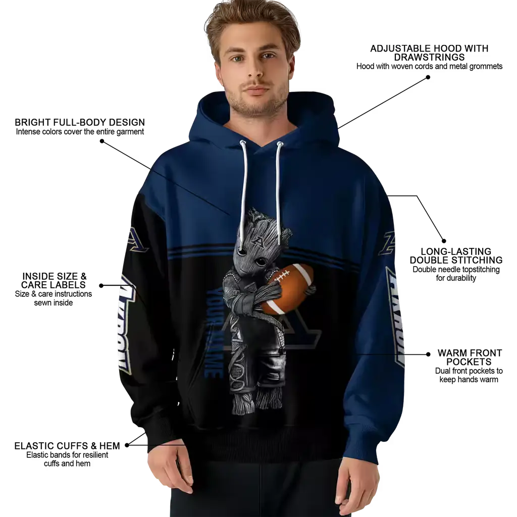 customized akron zips baby groot blue black hoodie latest model customized akron zips baby groot blue black hoodie latest model