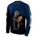 customized akron zips baby groot blue black hoodie best selling