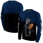 customized akron zips baby groot blue black hoodie best selling