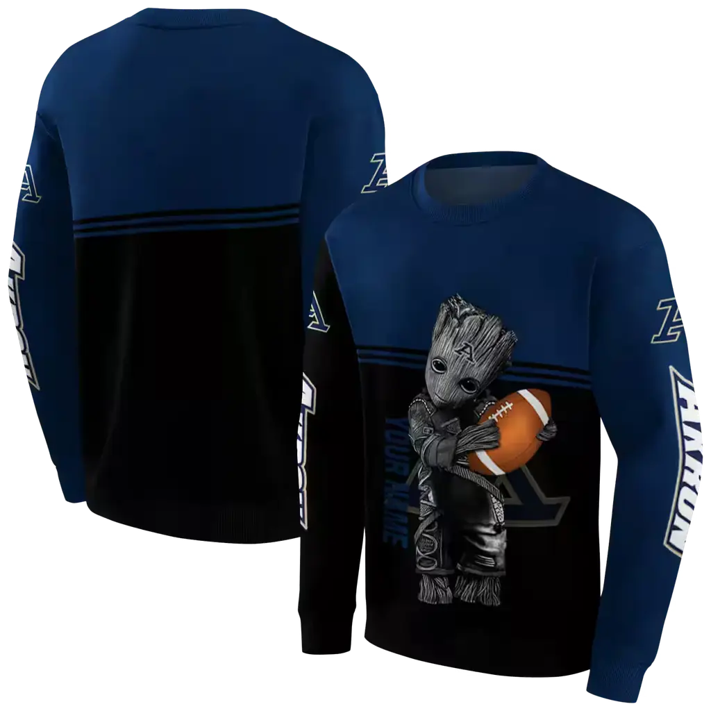 customized akron zips baby groot blue black hoodie premium grade customized akron zips baby groot blue black hoodie premium grade