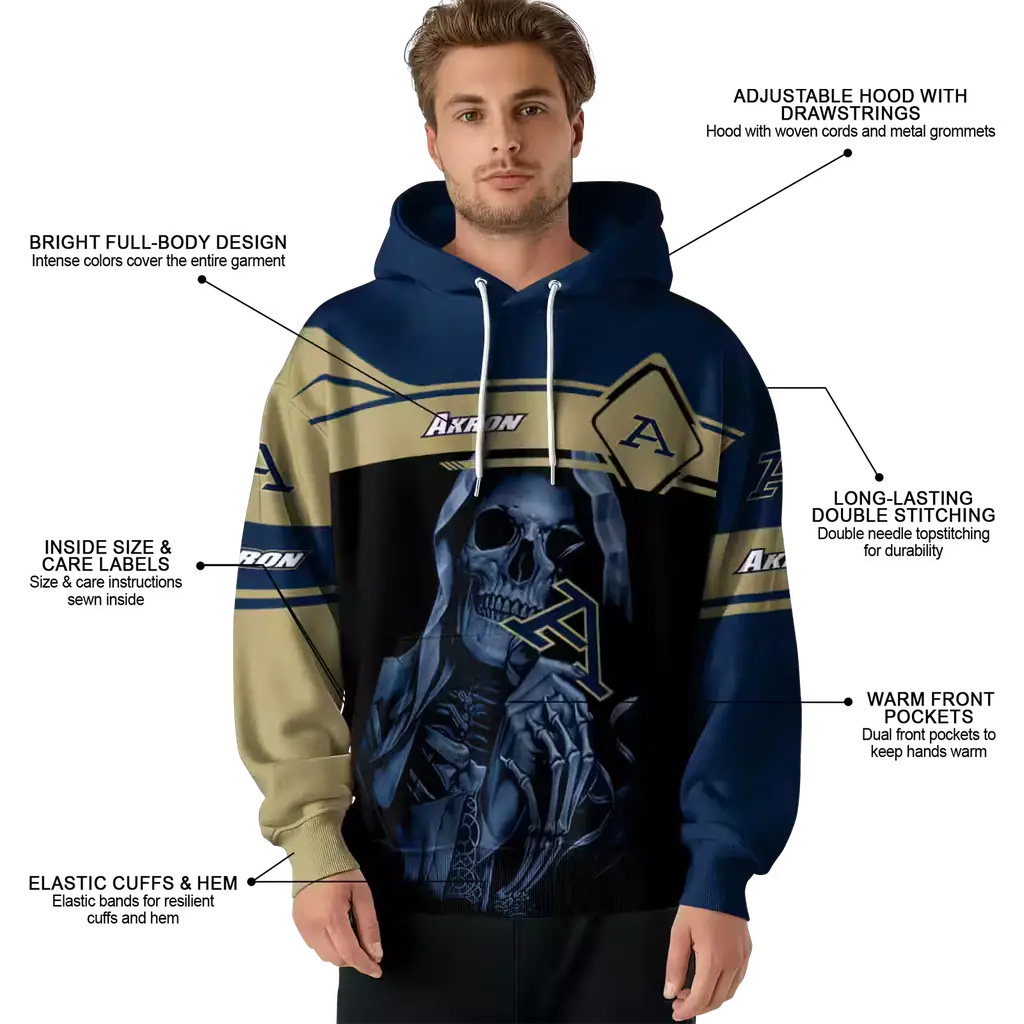 customized akron zips grim reaper blue black hoodie latest model customized akron zips grim reaper blue black hoodie latest model