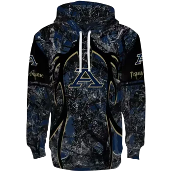 customized akron zips hunting theme blue black hoodie best selling