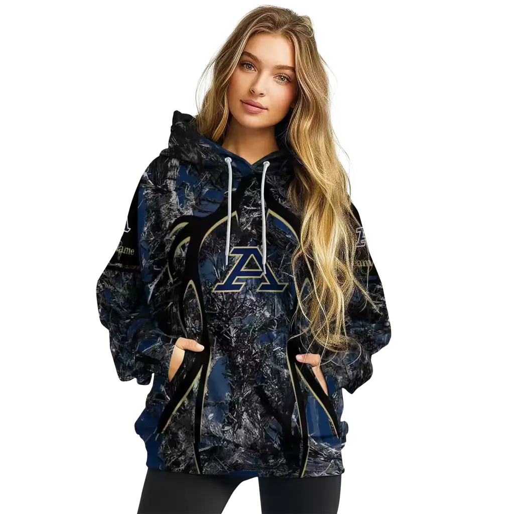 customized akron zips hunting theme blue black hoodie high quality customized akron zips hunting theme blue black hoodie high quality