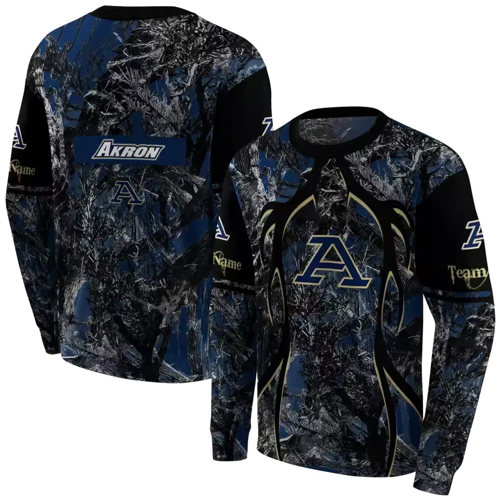 customized akron zips hunting theme blue black hoodie premium grade customized akron zips hunting theme blue black hoodie premium grade