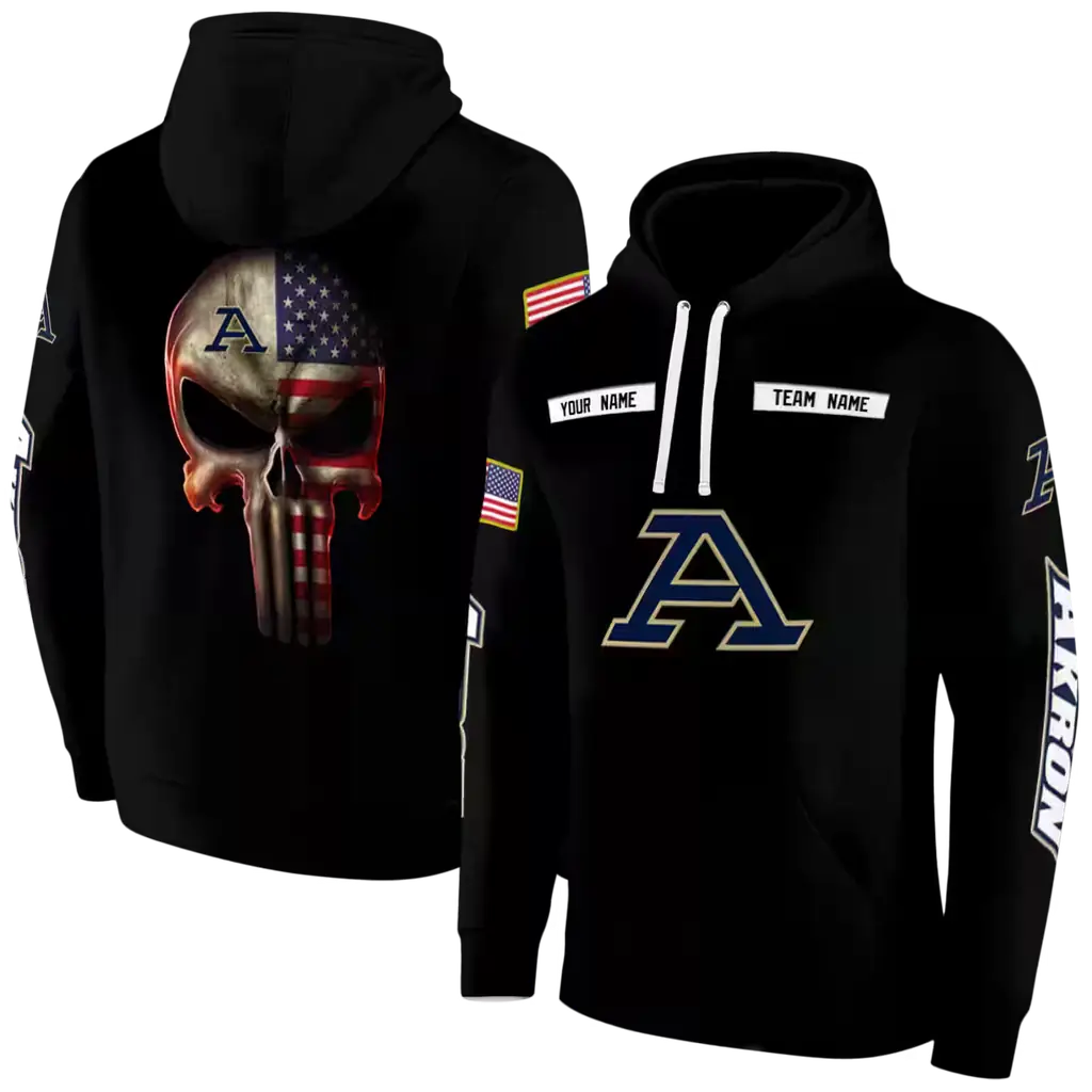 customized akron zips punisher skull black hoodie fashion forward customized akron zips punisher skull black hoodie fashion forward