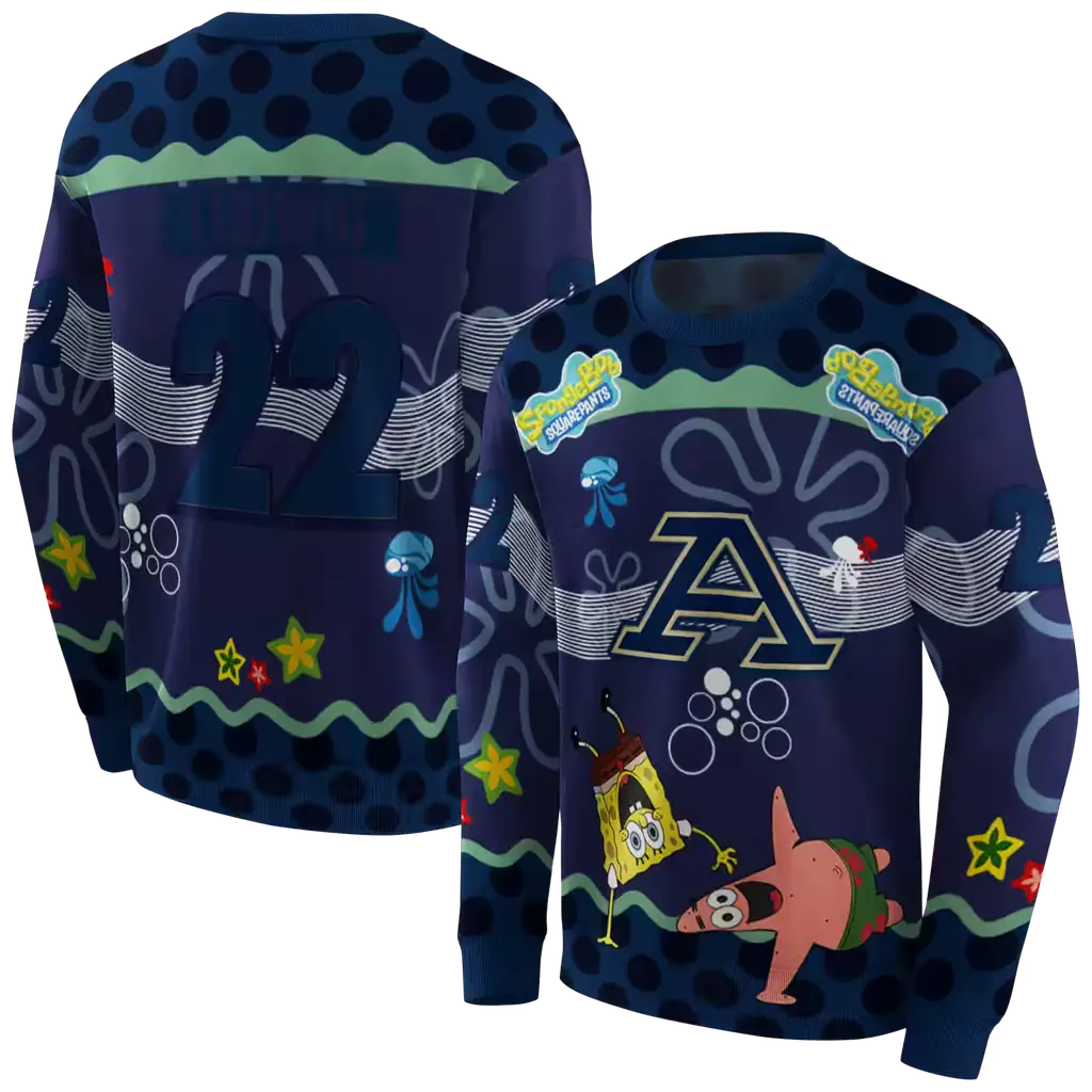 customized akron zips spongebob patrick star blue navy hoodie premium grade customized akron zips spongebob patrick star blue navy hoodie premium grade