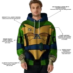 customized akron zips superhero armor blue green hoodie best selling