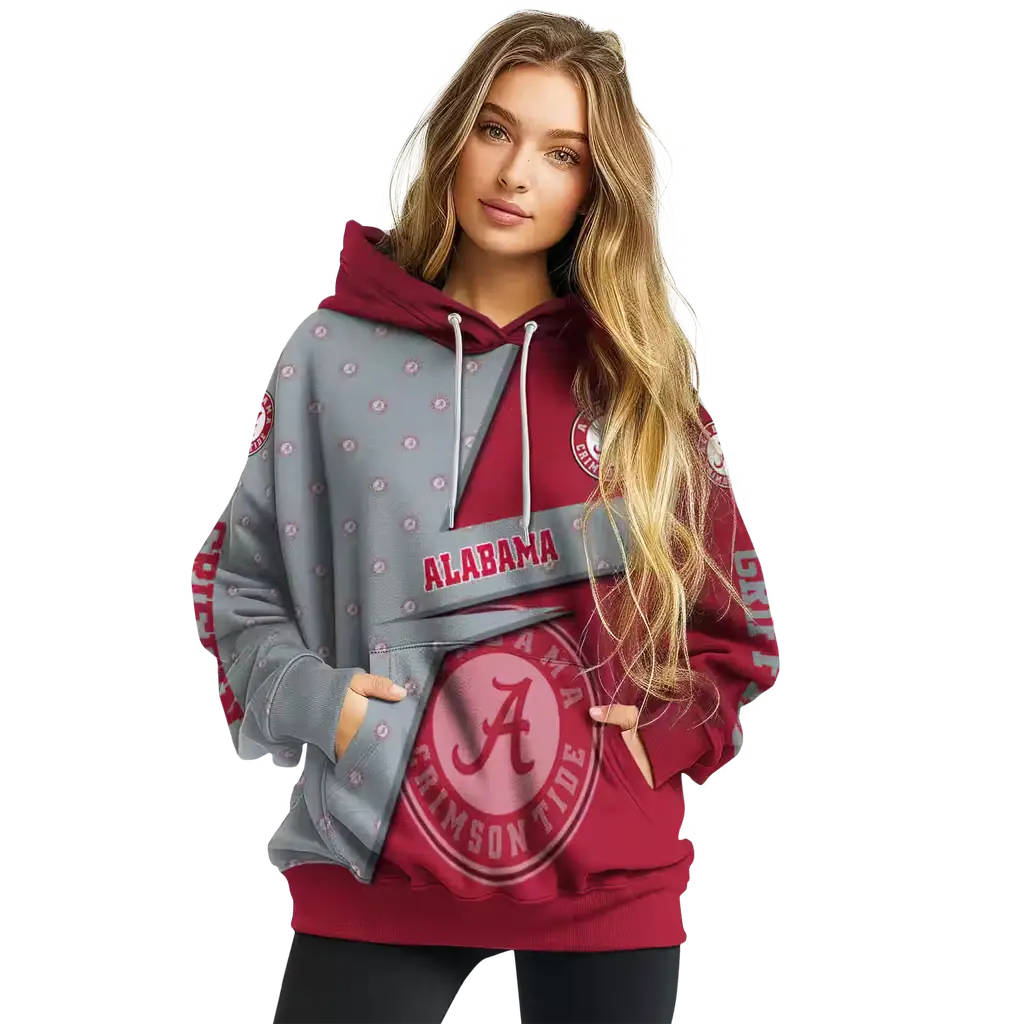 customized alabama crimson tide abstract shape crimson hoodie high quality customized alabama crimson tide abstract shape crimson hoodie high quality