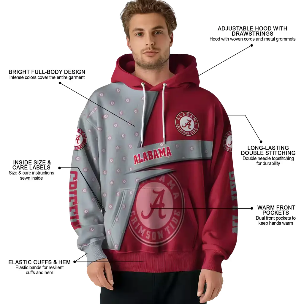 customized alabama crimson tide abstract shape crimson hoodie latest model customized alabama crimson tide abstract shape crimson hoodie latest model