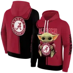 customized alabama crimson tide baby yoda crimson black hoodie best selling