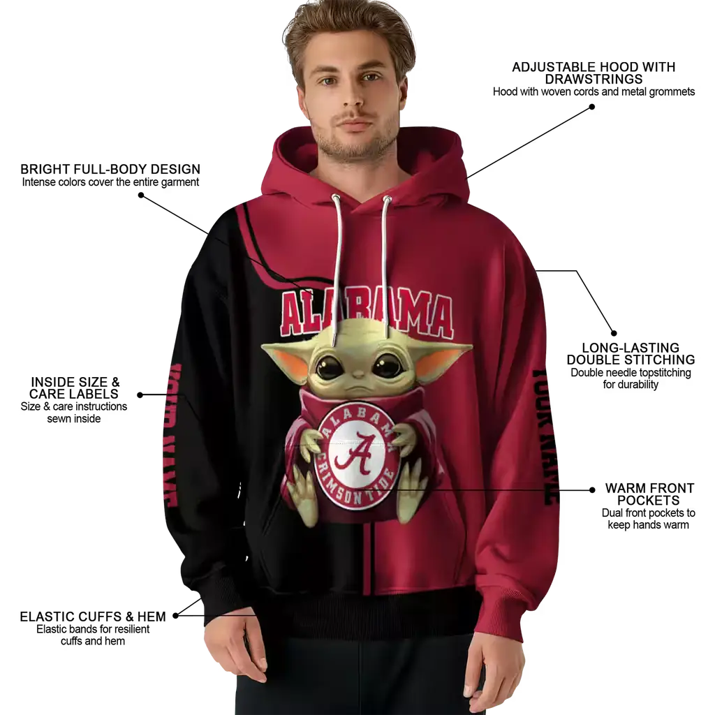 customized alabama crimson tide baby yoda crimson black hoodie latest model customized alabama crimson tide baby yoda crimson black hoodie latest model