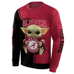 customized alabama crimson tide baby yoda crimson black hoodie best selling