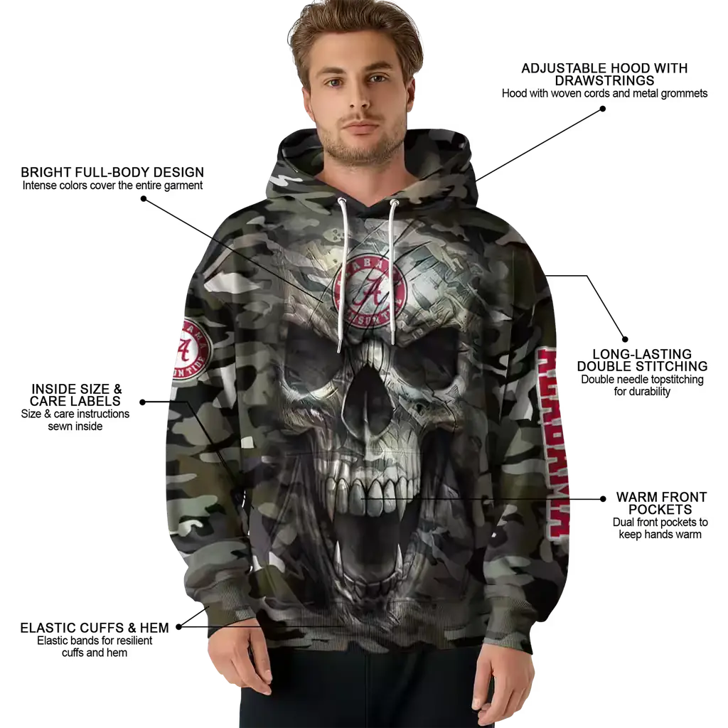 customized alabama crimson tide camo skull hoodie latest model customized alabama crimson tide camo skull hoodie latest model