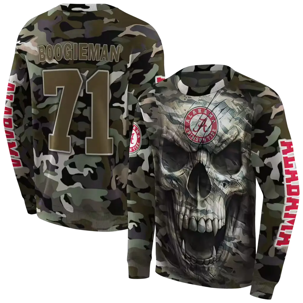 customized alabama crimson tide camo skull hoodie premium grade customized alabama crimson tide camo skull hoodie premium grade