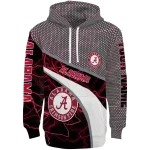 customized alabama crimson tide hexagonal mesh crimson black gray hoodie best selling