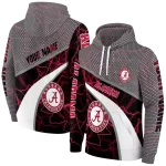 customized alabama crimson tide hexagonal mesh crimson black gray hoodie best selling