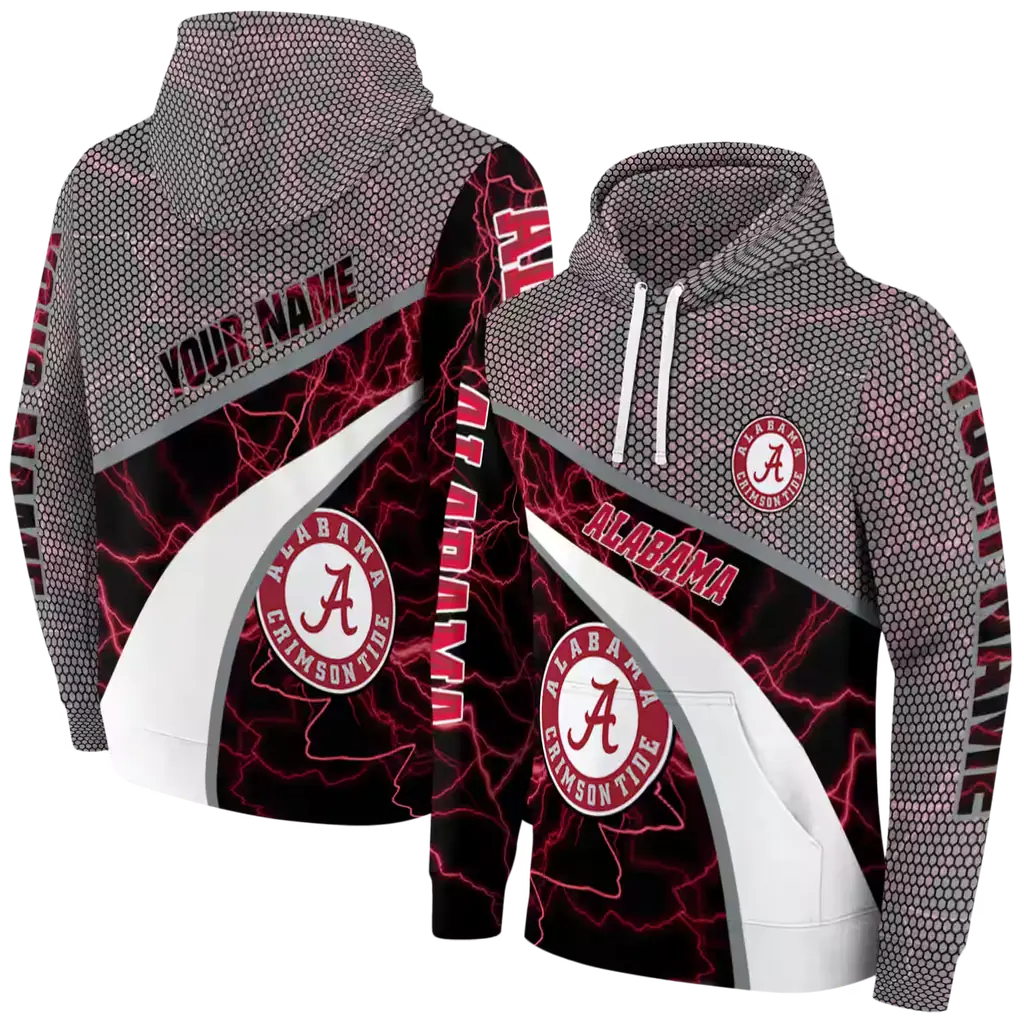 customized alabama crimson tide hexagonal mesh crimson black gray hoodie fashion forward customized alabama crimson tide hexagonal mesh crimson black gray hoodie fashion forward