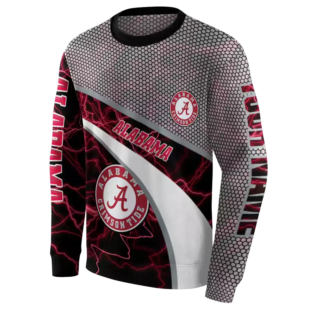 customized alabama crimson tide hexagonal mesh crimson black gray hoodie new arrival customized alabama crimson tide hexagonal mesh crimson black gray hoodie new arrival