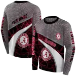customized alabama crimson tide hexagonal mesh crimson black gray hoodie best selling