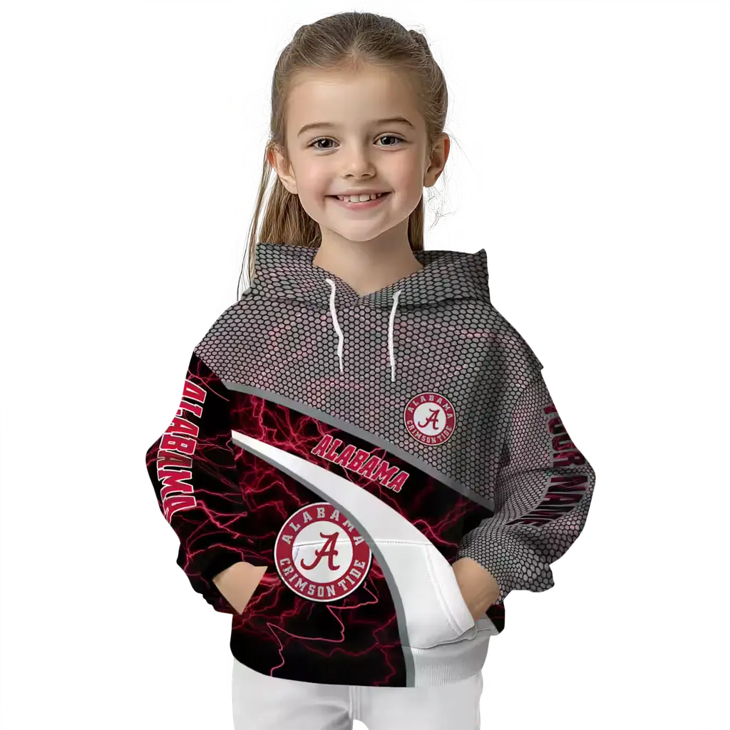 customized alabama crimson tide hexagonal mesh crimson black gray hoodie top rated customized alabama crimson tide hexagonal mesh crimson black gray hoodie top rated