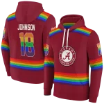 customized alabama crimson tide rainbow stripes crimson hoodie best selling