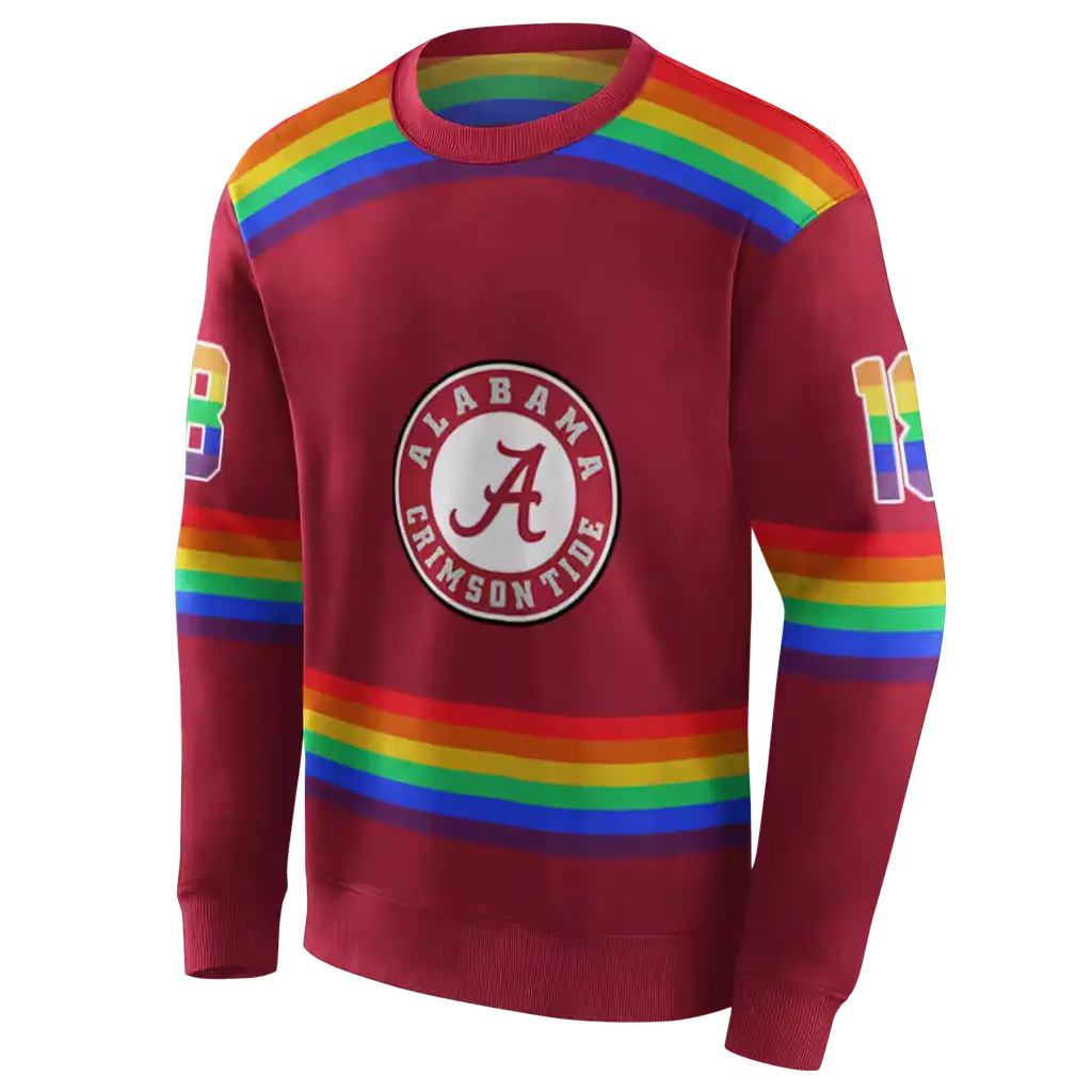 customized alabama crimson tide rainbow stripes crimson hoodie new arrival customized alabama crimson tide rainbow stripes crimson hoodie new arrival