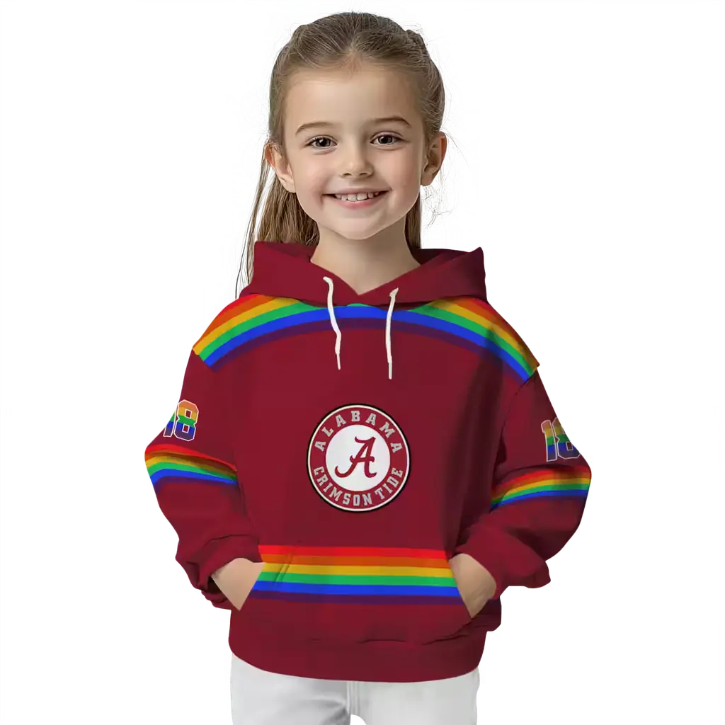 customized alabama crimson tide rainbow stripes crimson hoodie top rated customized alabama crimson tide rainbow stripes crimson hoodie top rated