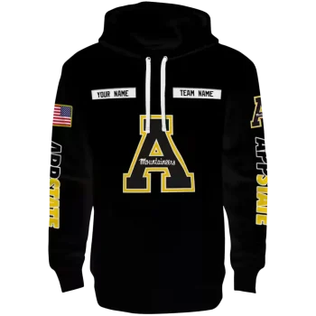 customized appalachian state mountaineers punisher skull black hoodie best selling
