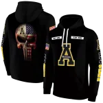 customized appalachian state mountaineers punisher skull black hoodie best selling