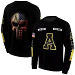 customized appalachian state mountaineers punisher skull black hoodie best selling