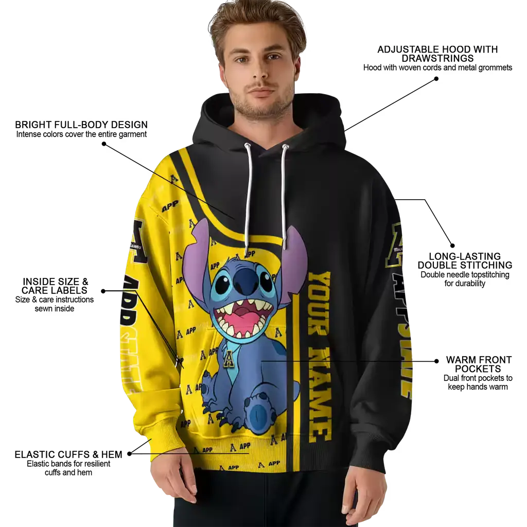 customized appalachian state mountaineers stitch black hoodie latest model customized appalachian state mountaineers stitch black hoodie latest model