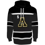 customized appalachian state mountaineers striped pattern black hoodie best selling