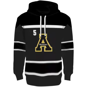 customized appalachian state mountaineers striped pattern black hoodie best selling